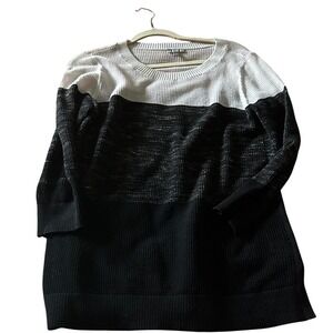 Talbots Sweater Size S Colorblock‎ Knit Sheer Mesh Long Sleeve Women